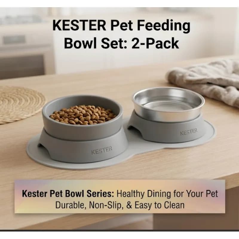 Pet Feeding Bowl Set (2 Pack)