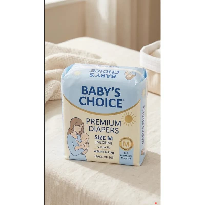 Premium Baby Diapers (M) 50 Pack