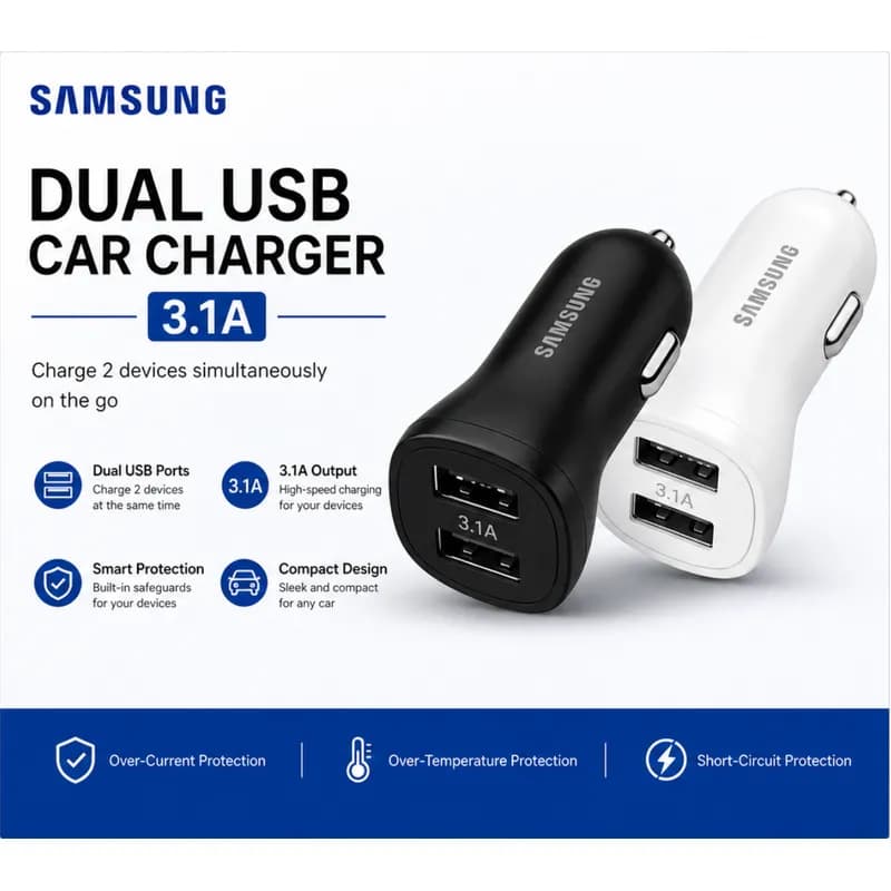 Dual USB Car Charger 3.1A
